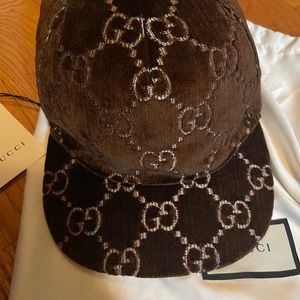 Gucci GG Brown Velvet Baseball Hat